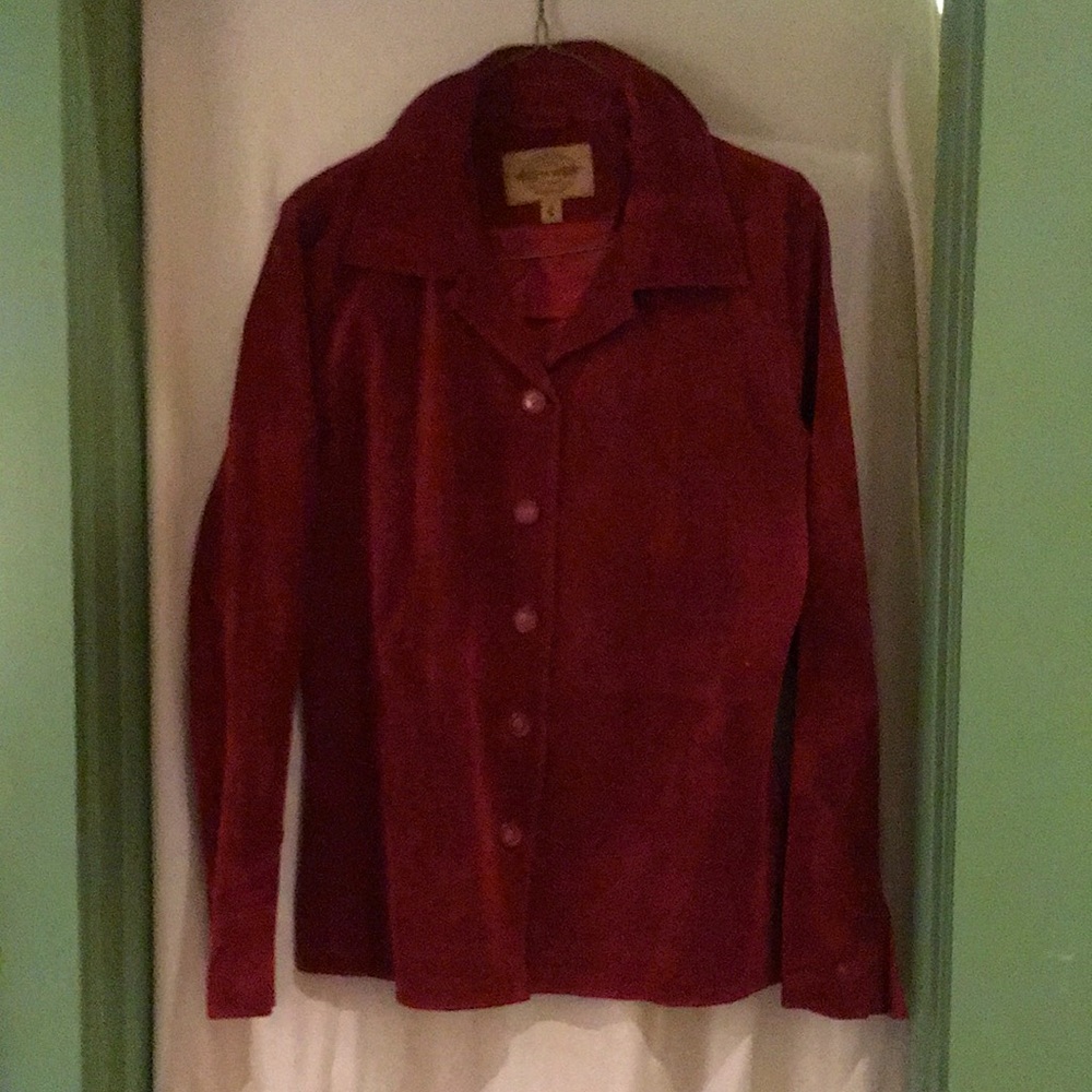 Crimson Red skotts leather shirt/jacket